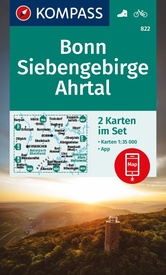 Wandelkaart - Fietskaart 822 Bonn - Siebengebirge - Ahrtal | Kompass