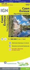 Fietskaart - Wegenkaart - landkaart 117 Caen - Evreux | IGN - Institut Géographique National