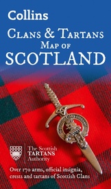 Historische Kaart Scotland Clans and Tartans Map | Collins