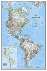 Wandkaart The Americas - Noord & Zuid Amerika, politiek, 60 x 94 cm | National Geographic