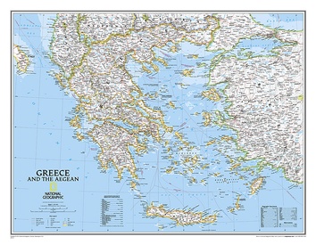 Wandkaart Greece – Griekenland, 77 x 60 cm | National Geographic