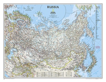 Wandkaart 22091 Russia – Rusland, 77 x 60 cm | National Geographic