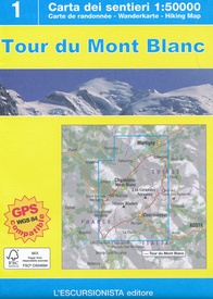 Wandelkaart Tour du Mont Blanc | L'Escursionista editore