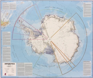 Wandkaart Antarctica – Zuidpool, 120 x 100 cm | Maps International