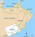 Wegenkaart - landkaart Oman - Dhofar Road Map | Hupe Verlag