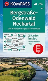 Wandelkaart 827 Bergstraße-Odenwald - Neckartal | Kompass