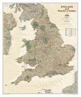 Engeland en Wales, antiek, 76 x 91 cm