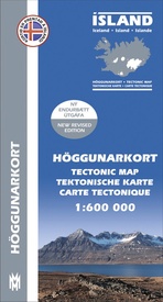 Topografische kaart Höggunakort Tectonic Map of Iceland | Mal og Menning