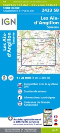 Wandelkaart - Topografische kaart 2423 SB - Serie Bleue Les Aix-d'Angillon - Sancerre | IGN - Institut Géographique National