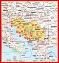 Wegenkaart - landkaart Croatia, Serbia, Bosnia and Herzovina - Kroatië, Servië, Bosnië en Herzegowina | Marco Polo