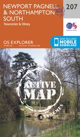 Wandelkaart - Topografische kaart 207 OS Explorer Map | Active Newport Pagnell / Northampton South | Ordnance Survey