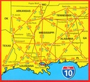 Wegenkaart - landkaart 10 Deep South USA, Mississippi Valley & Gulf of Mexico | Hallwag