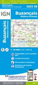 Wandelkaart - Topografische kaart 2025 SB - Serie Bleue Buzançais, Mézières-en-Brenne | IGN - Institut Géographique National