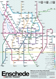 Wandkaart - Stadsplattegrond Enschede Metro Transit Map - Metrokaart | Victor van Werkhoven