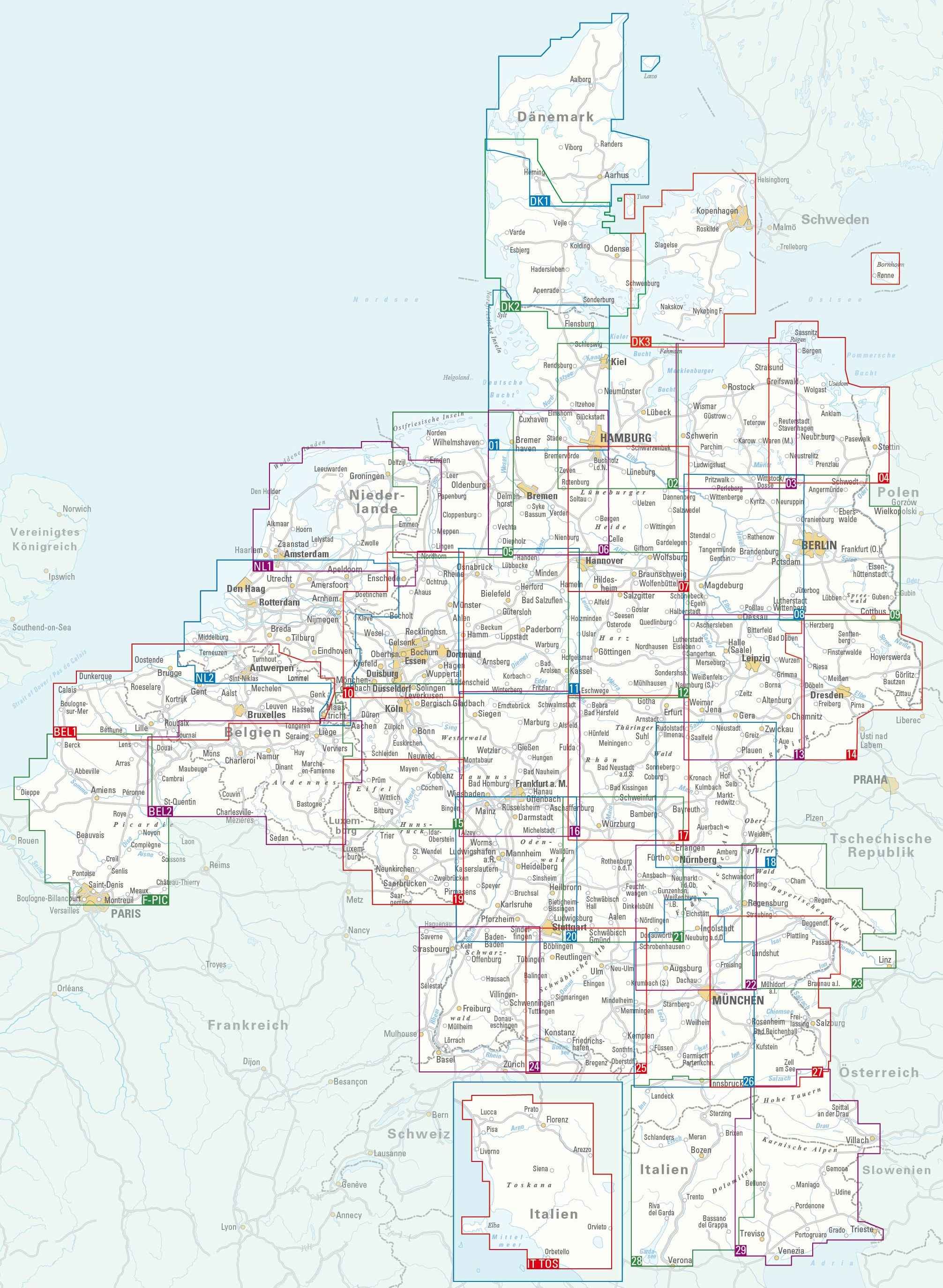 Overzichten ADFC Radtourenkarte 1:150.000