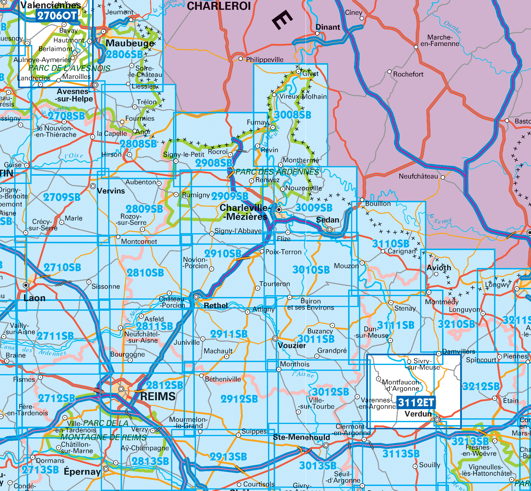 Topografische kaarten IGN 25.000 Champagne - Ardennen: Noord