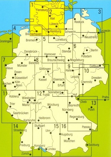 Overzicht Falk wegenkaarten 150.000