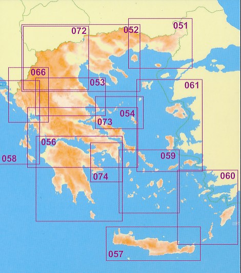 Overzicht Orama wegenkaarten 1:200.000