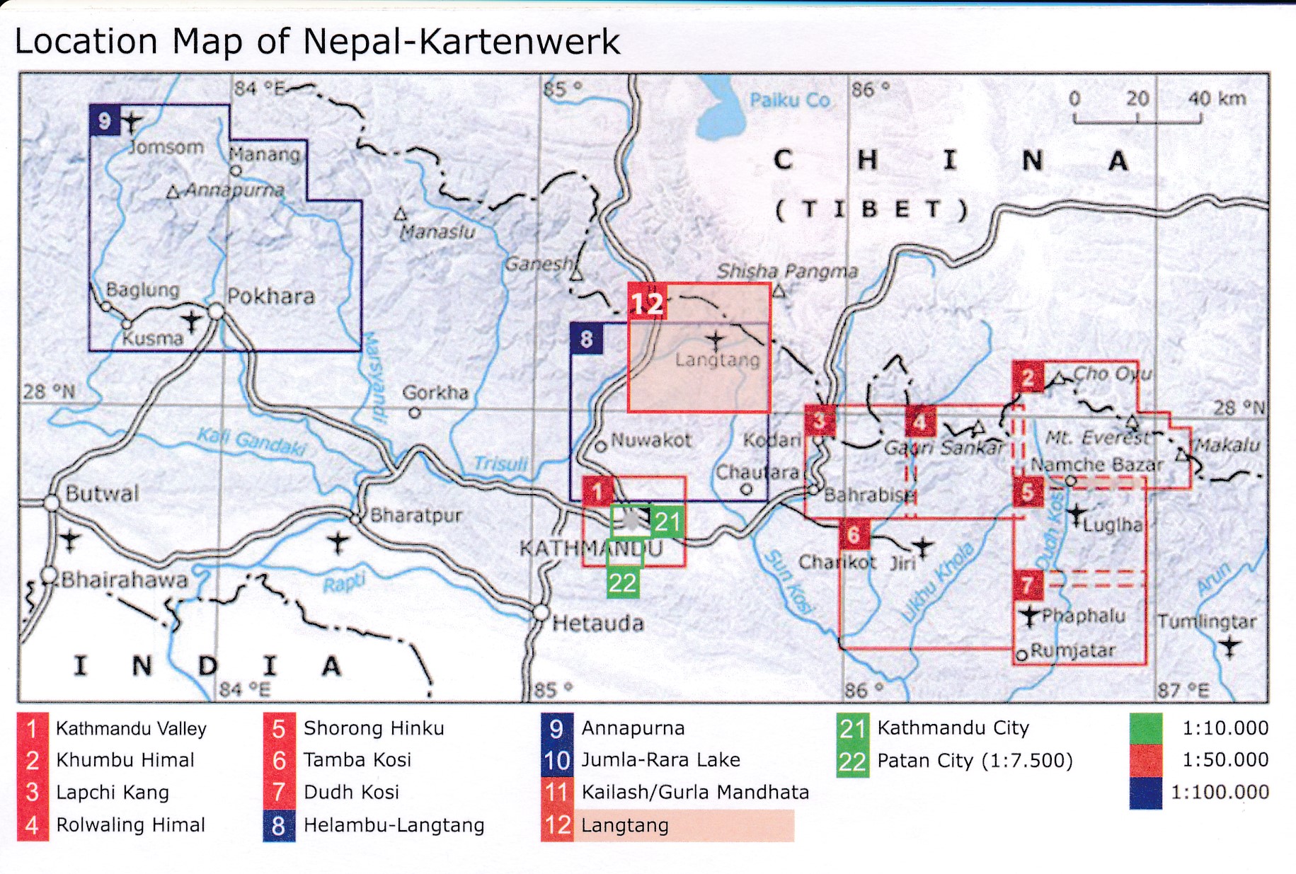 Overzichten wandelkaarten Nepal