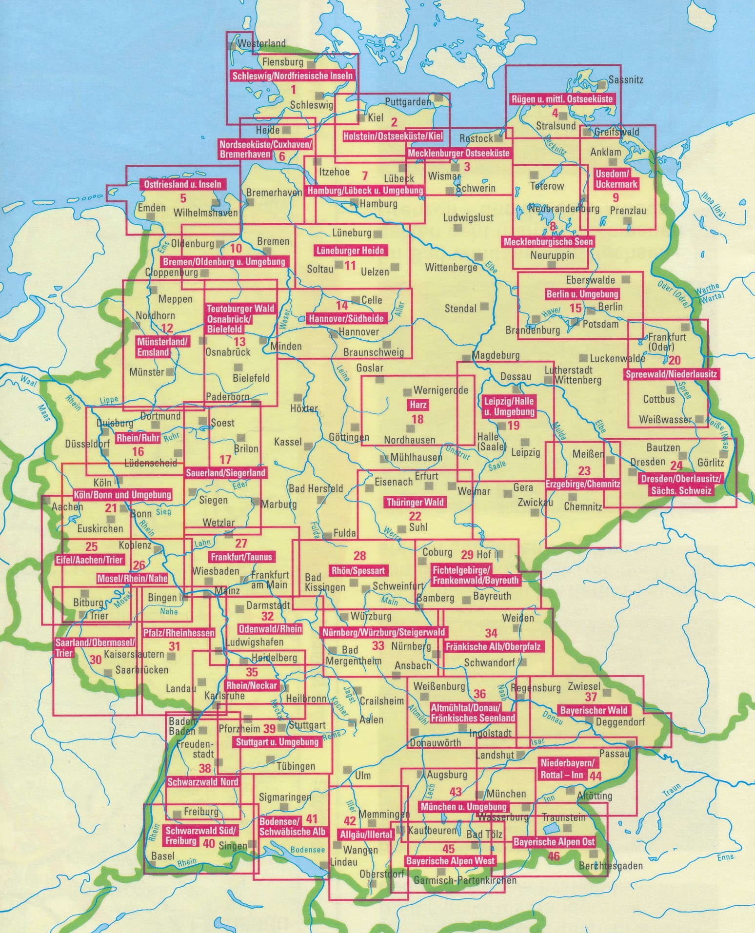 Wegenkaarten Duitsland 1:100.000 Marco Polo Freizeitkarte