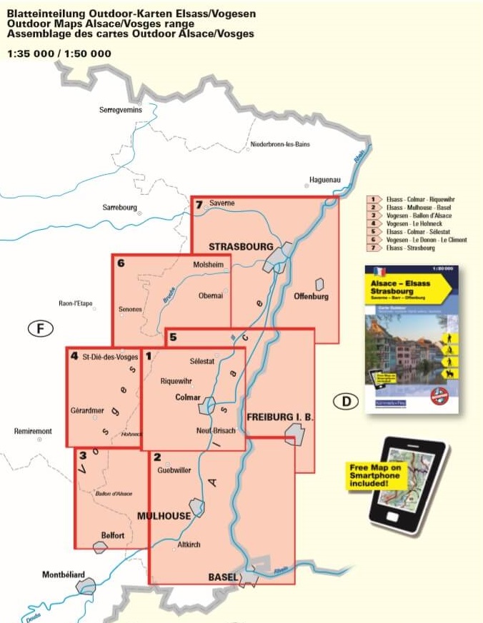 Overzicht Outdoorkarte FR Kummerly + Frey 1:35000 & 1:50.000