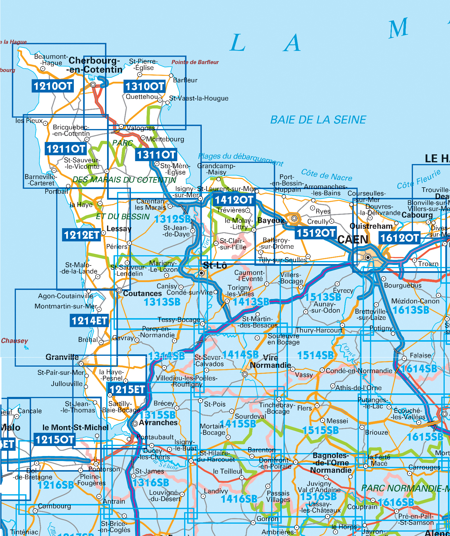 Wandelkaarten IGN 25.000 Normandië: West