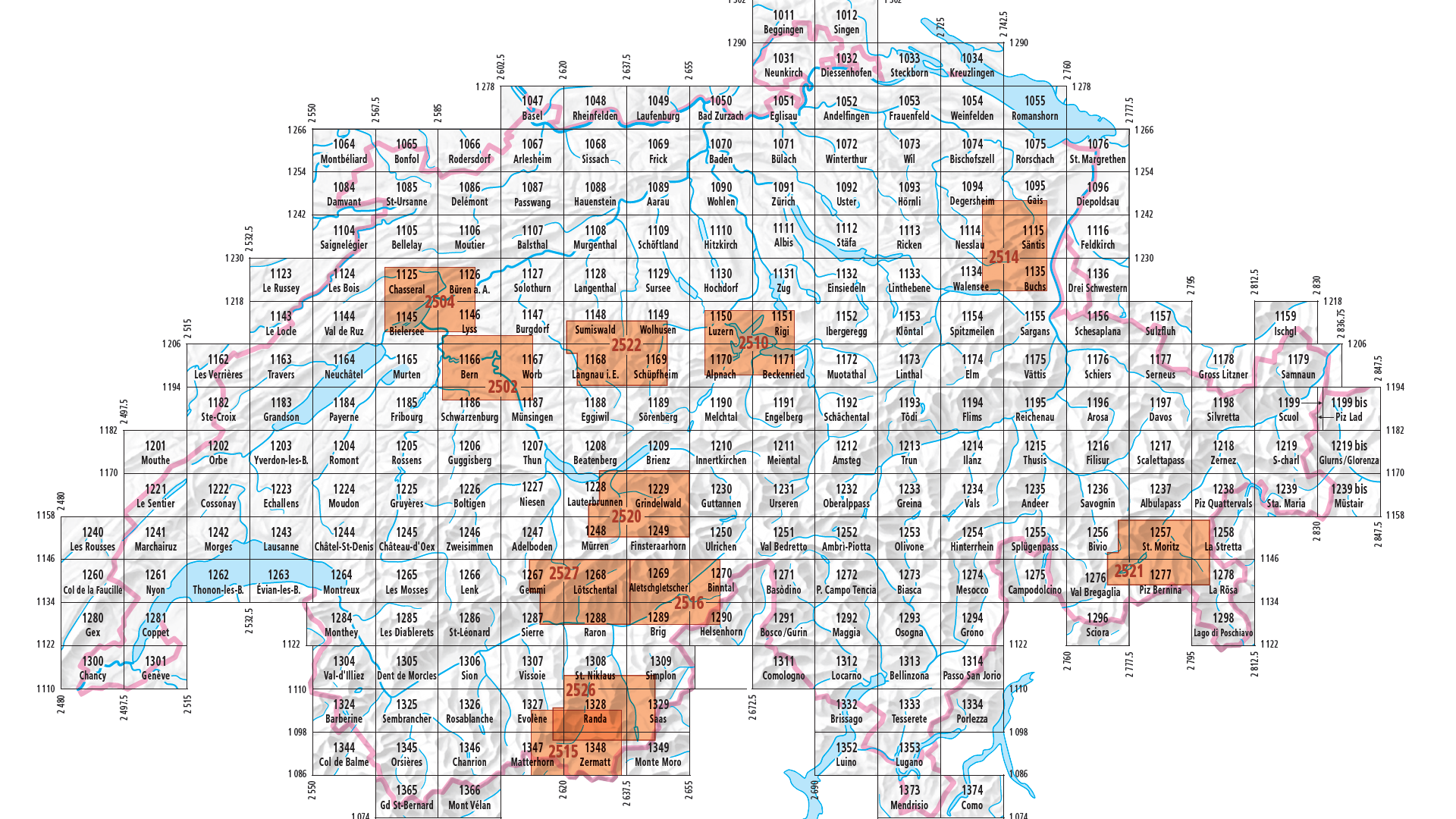 Zwitserland wandelkaarten 25.000 Centraal Zwitserland