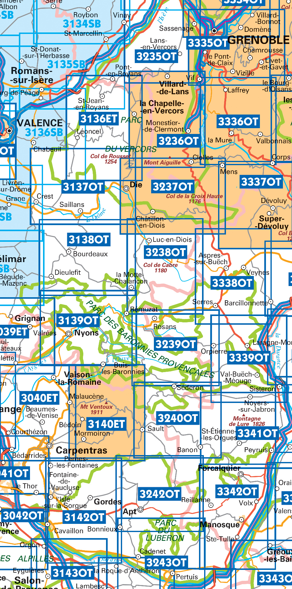 Topografische kaarten IGN 25.000 Franse Alpen: Vercors - Drome - Vaucluse