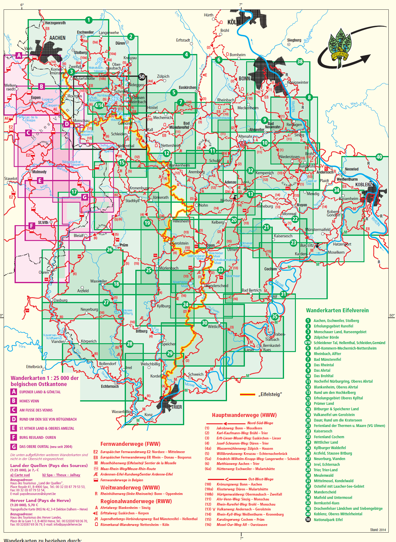 Eifelverein wandelkaarten Eifel