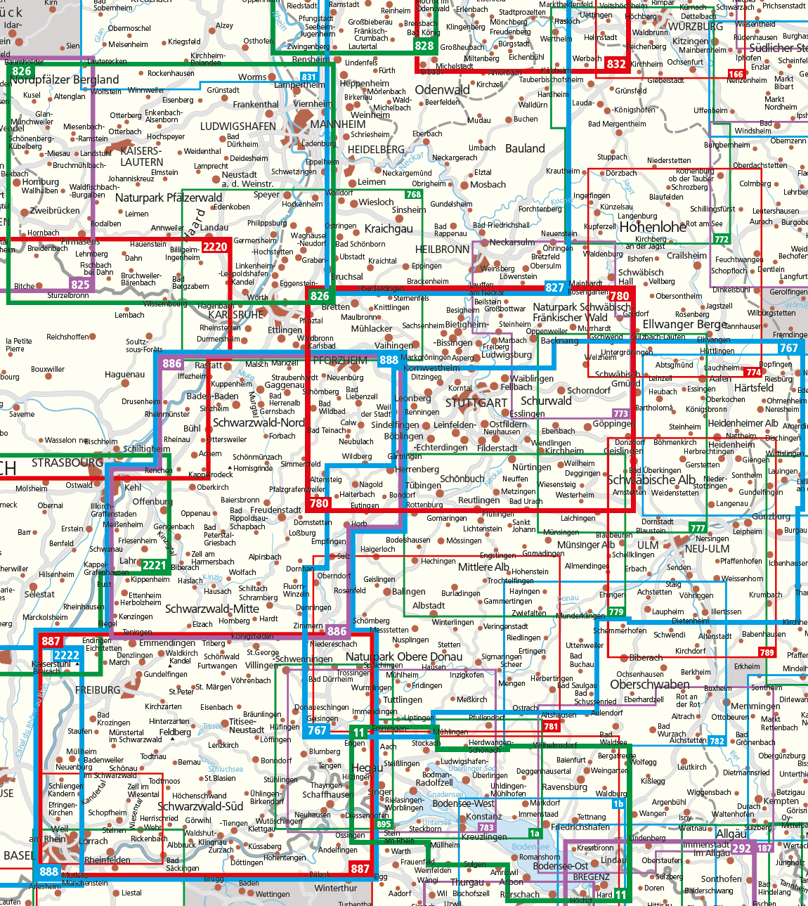 Overzichtskaart Baden - Wurttemberg Kompass