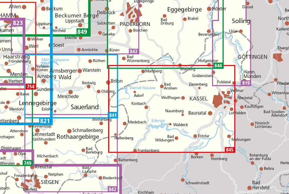 Kompass wandelkaarten Sauerland