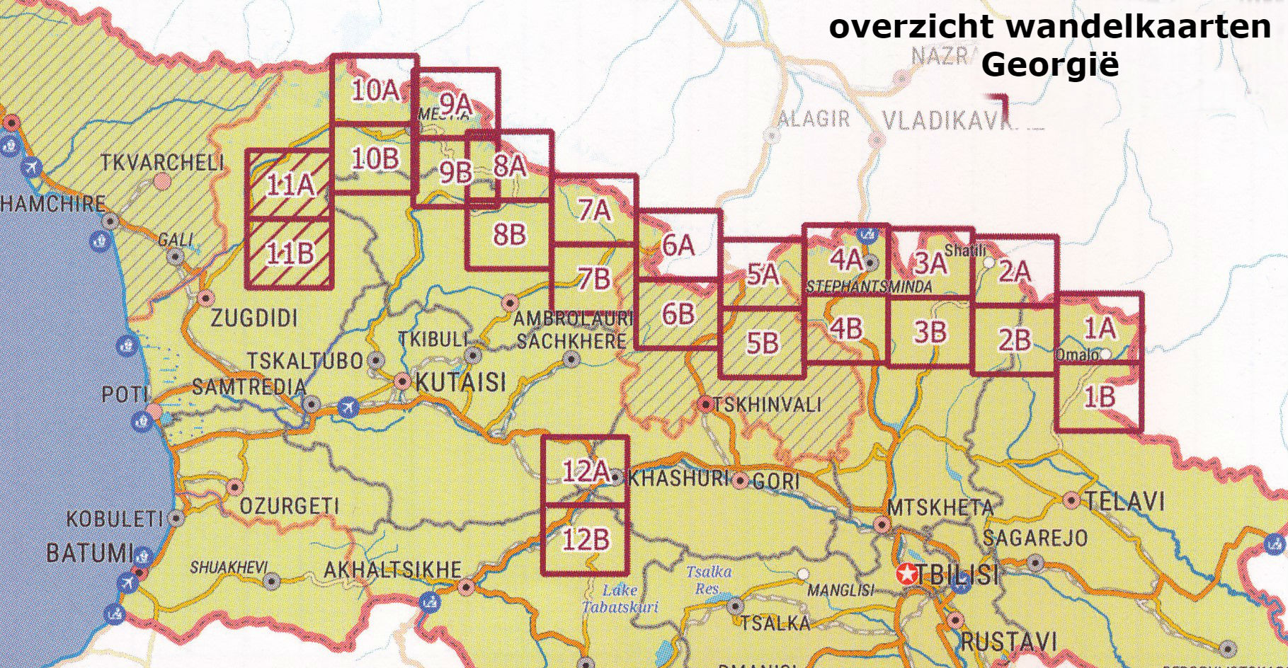 Overzicht wandelkaarten Georgië