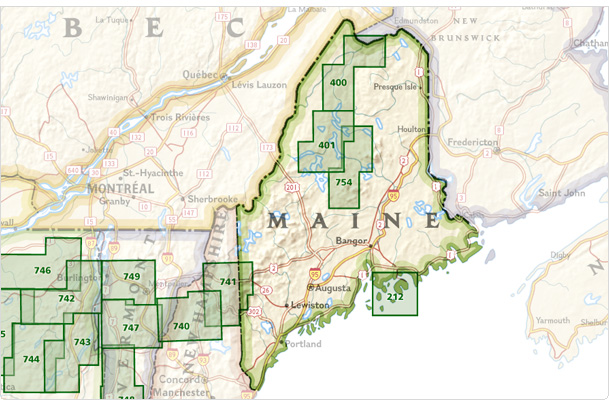 Overzicht Wandelkaarten Maine Trails Illustrated National Geographic