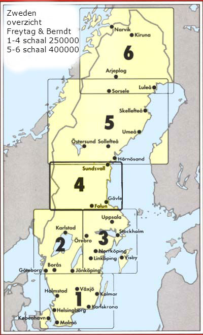 Overzicht wegenkaarten Zweden - Freytag & Berndt